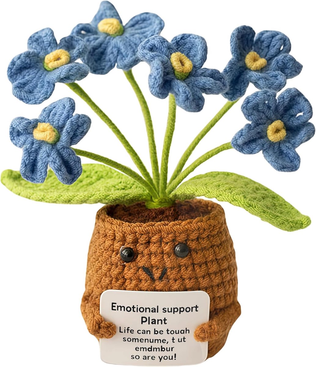 Vergeet-mij-nietje Bloem - Handgehaakt - Positieve Energie - Inspirerend Moed-Geschenk voor Vrouwen - SnelShoppen