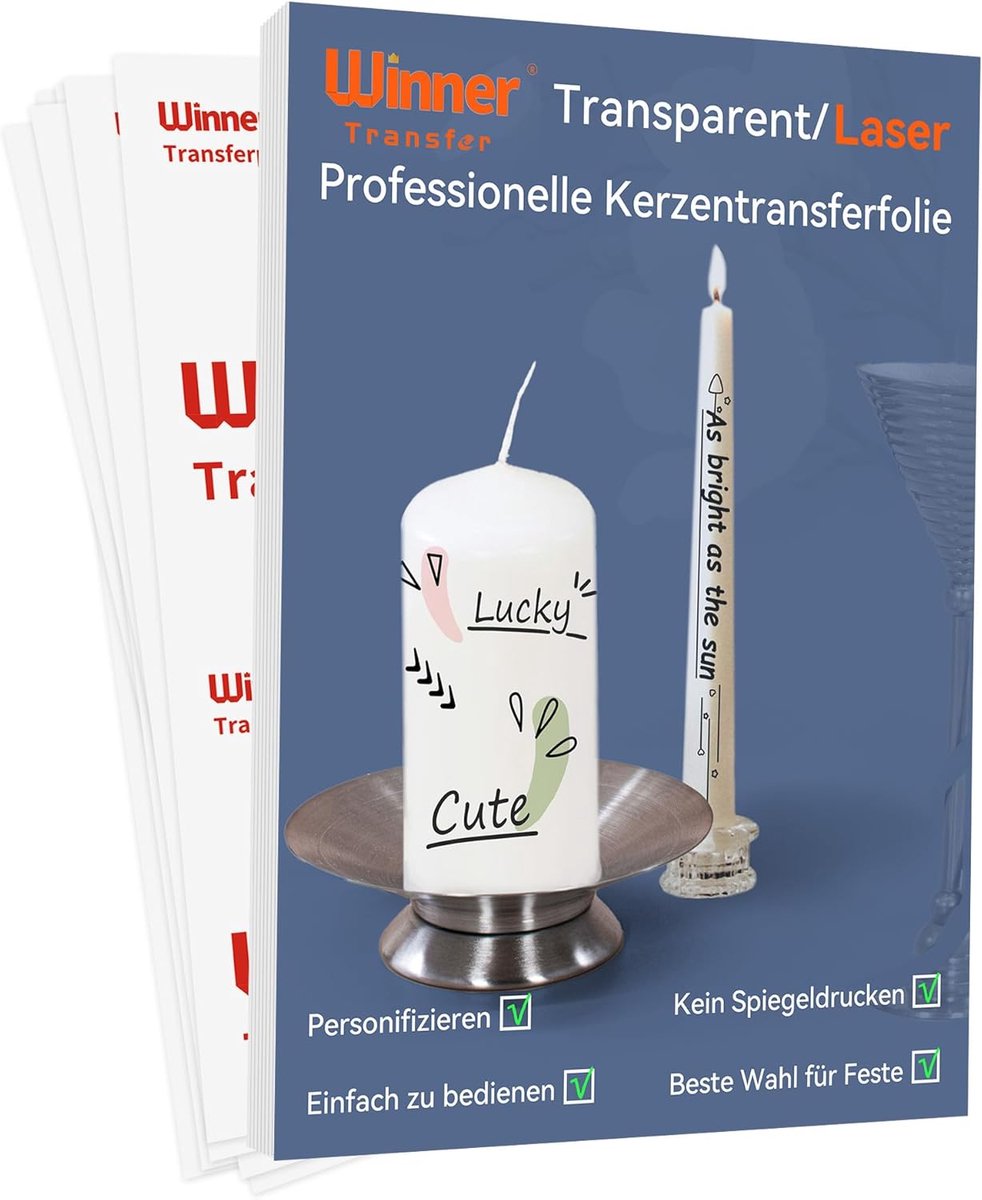 Transferpapier A4 x 10 Bladen - Laser Water Slide Film - Professioneel voor Kaarsen - Eenvoudige Decoratie - ShopVlot