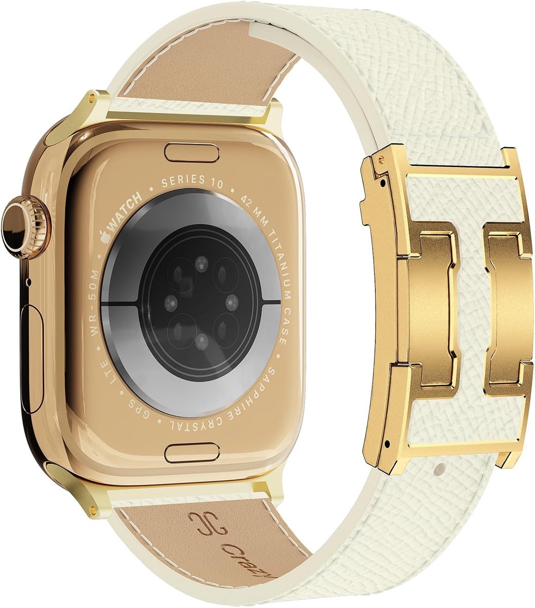 Leren Horlogeband 49mm 46mm 45mm 44mm 42mm 41mm 40mm 38mm - Vervangband met Magnetische Sluiting - Stijlvol voor Dames - ShopVlot