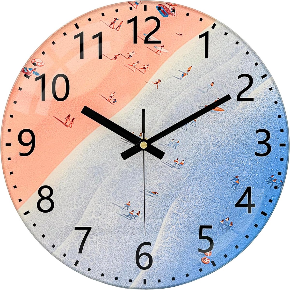 Wandklok 30 cm - Glas - Stille analoge klok - Perfect voor woonkamer - ShopVlot