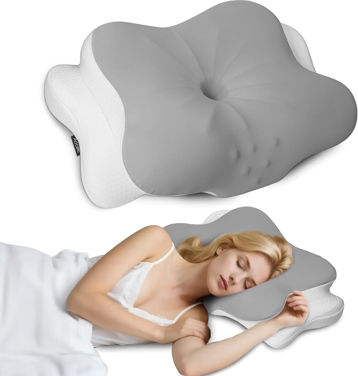 Cervicale Kussen Queen - Memory Foam - Koelende IJszijde - Vermindert Nek- en Schouderpijn - ShopVlot