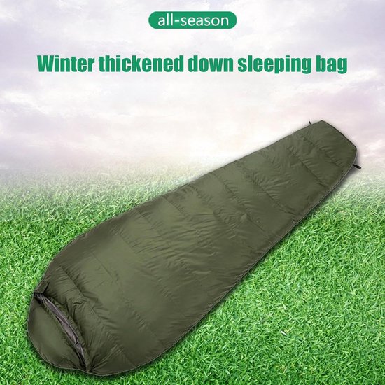 Slaapzak Winter - Kampeerslaapzak Outdoor - Kamperen en Reizen - Waterdichte Stof - 210 x 80 cm - Grijs — afbeelding 2