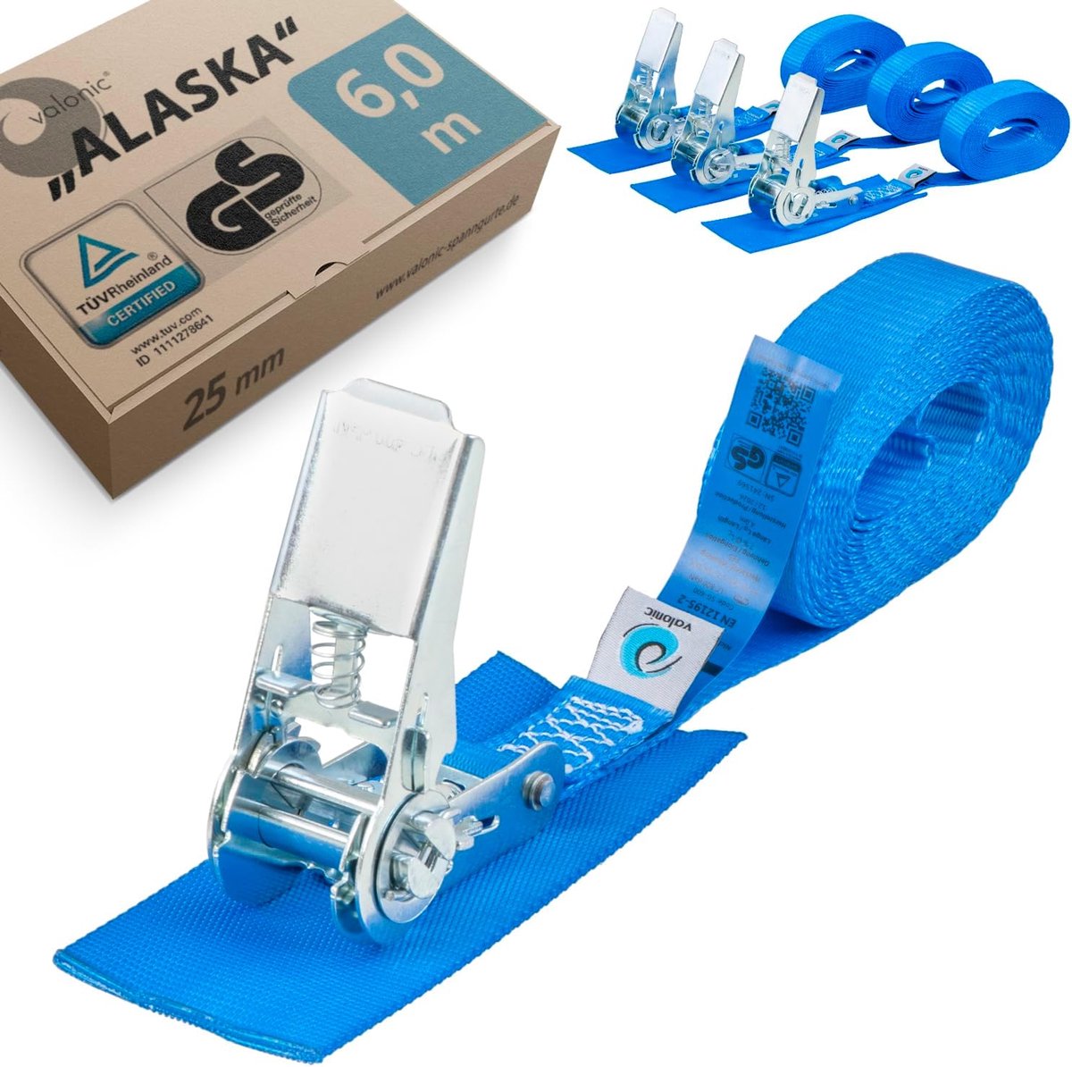 Lashing straps 4 x 6 m - ratchet met padding - 800 kg draagkracht - bescherming voor waardevolle apparatuur - SnelShoppen