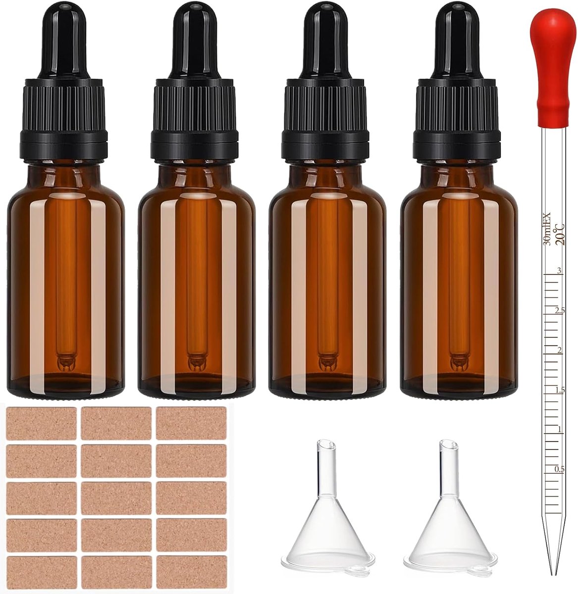 Pipette fles 10ml - bruin glas - met druppelaar - ideaal voor essentiële oliën - SnelShoppen