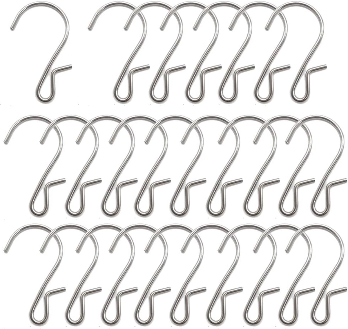 S-haken 25 stuks - RVS 4,5 cm - Roestvrij, duurzaam - Voor het ophangen van keukengerei - SnelShoppen
