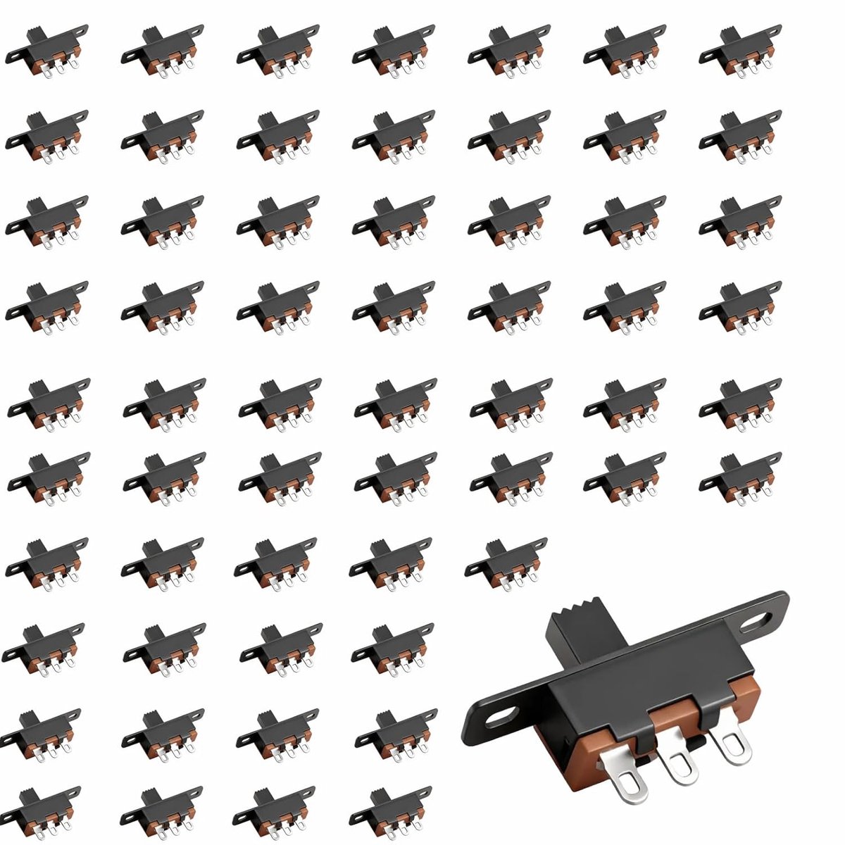 Mini Slide Switches 60 Stuks - 3 Pin SPDT - 2 Posities On/Off - Ideaal voor Elektronische Toepassingen - SnelShoppen