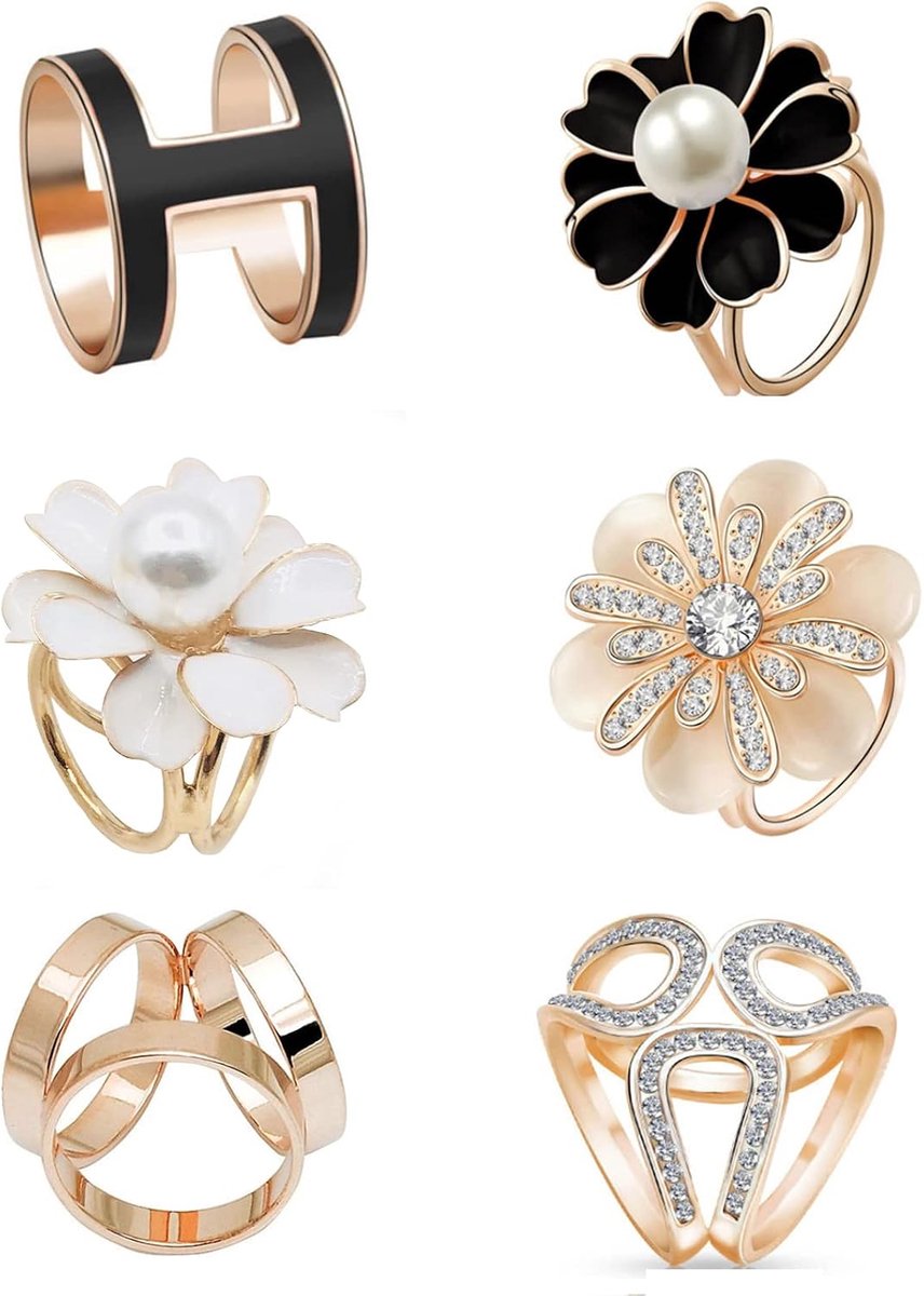 Sjaalring Clip 6 Stuks - Goudkleurig - Ornament voor Dagelijks Gebruik - Perfect voor Feestjes - SnelShoppen