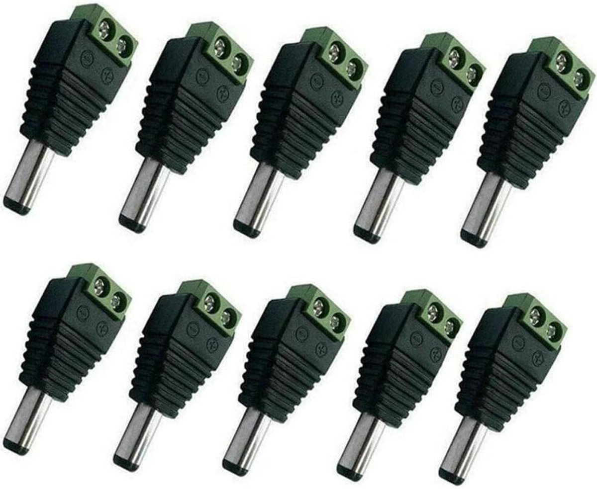 DC Connector 5.5mm x 2.1mm - Mannetje - Plastic - Geschikt voor CCTV Camera - ShopVlot