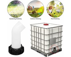 Uitloopkraan/adapter voor IBC-watertank (1000 l); inclusief moer, ventielaansluiting en verlengslang; 2-inch aansluiting