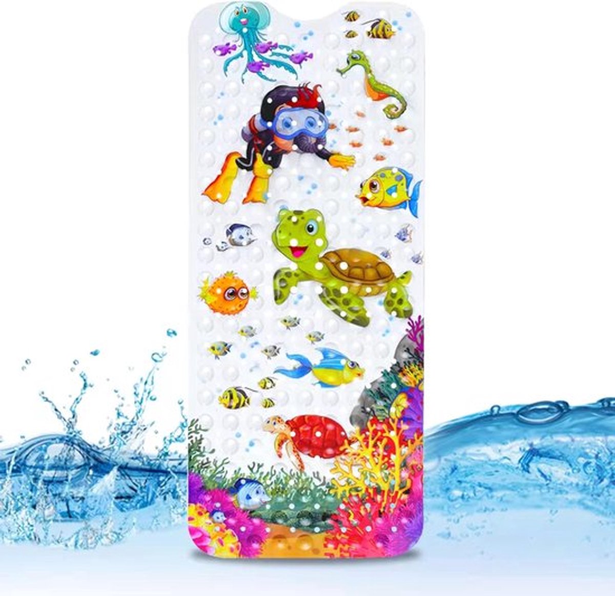 100 x 40 cm badmat met 200 zuignappen - antislip en machinewasbaar