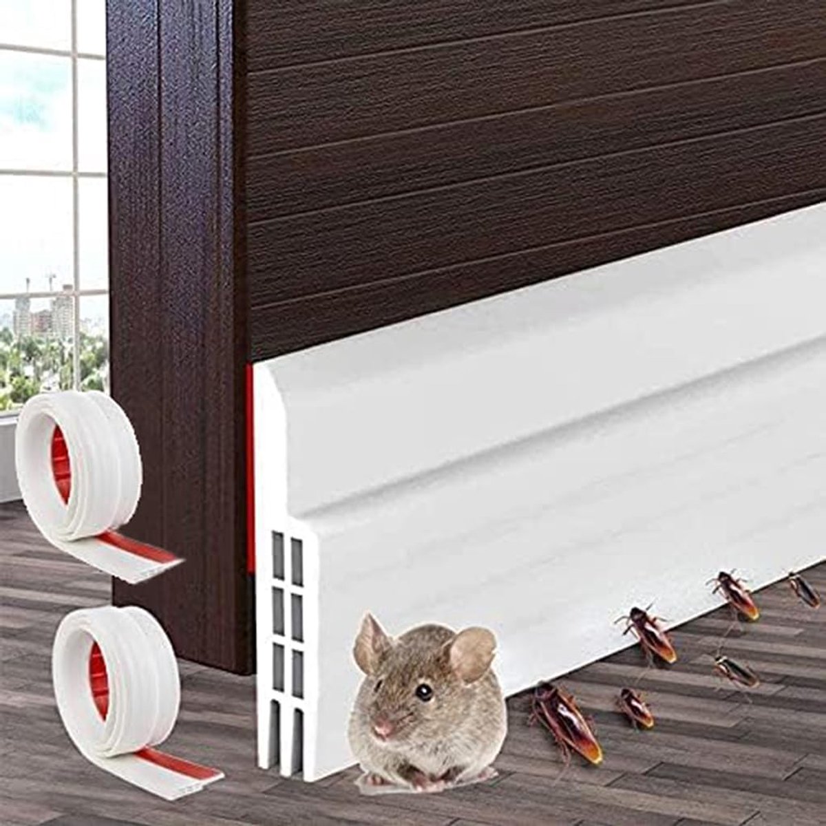 Draught Excluders voor Deuren 5cm x 100cm - Silicone - Warmte- en Geluidsisolatie - Bescherming tegen Koude - ShopVlot