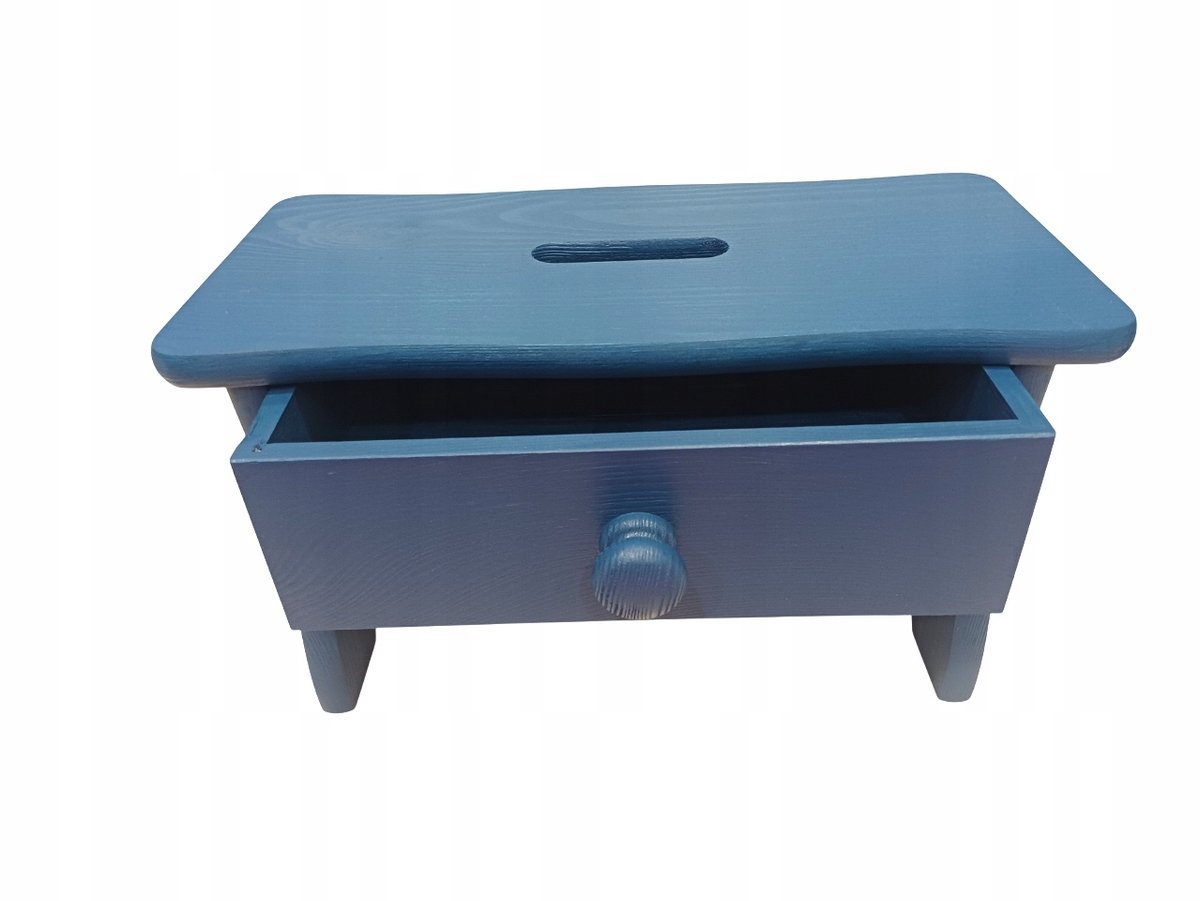 Blauw Houten Kinderpot met dienblad - 26 cm hoog