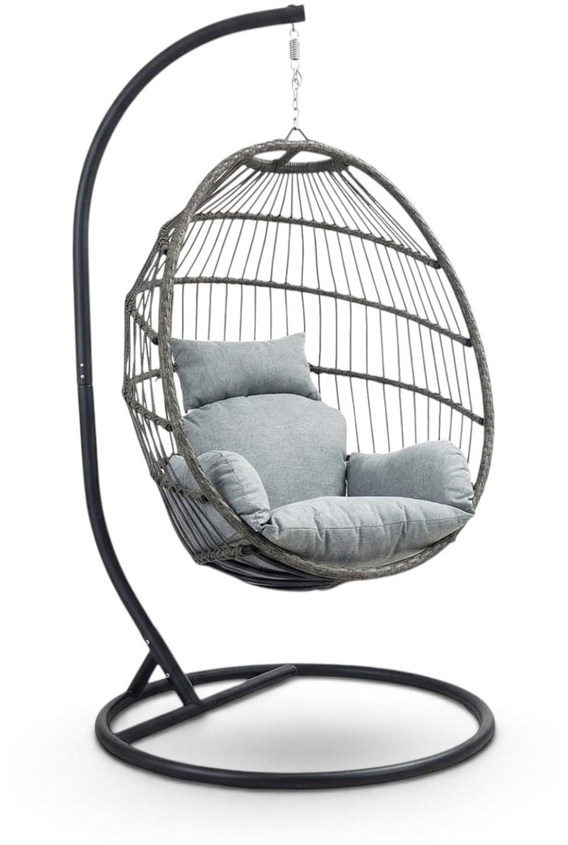 Hangstoel Coco | Grey/Black | Rope & staal