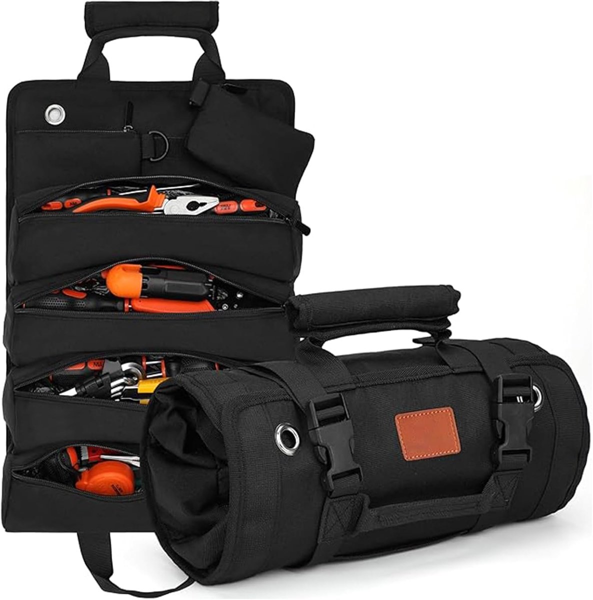 Gereedschapsrol Tas - Stevig Canvas - 2 Afneembare Pouches - Perfect voor Mechanica - ShopVlot