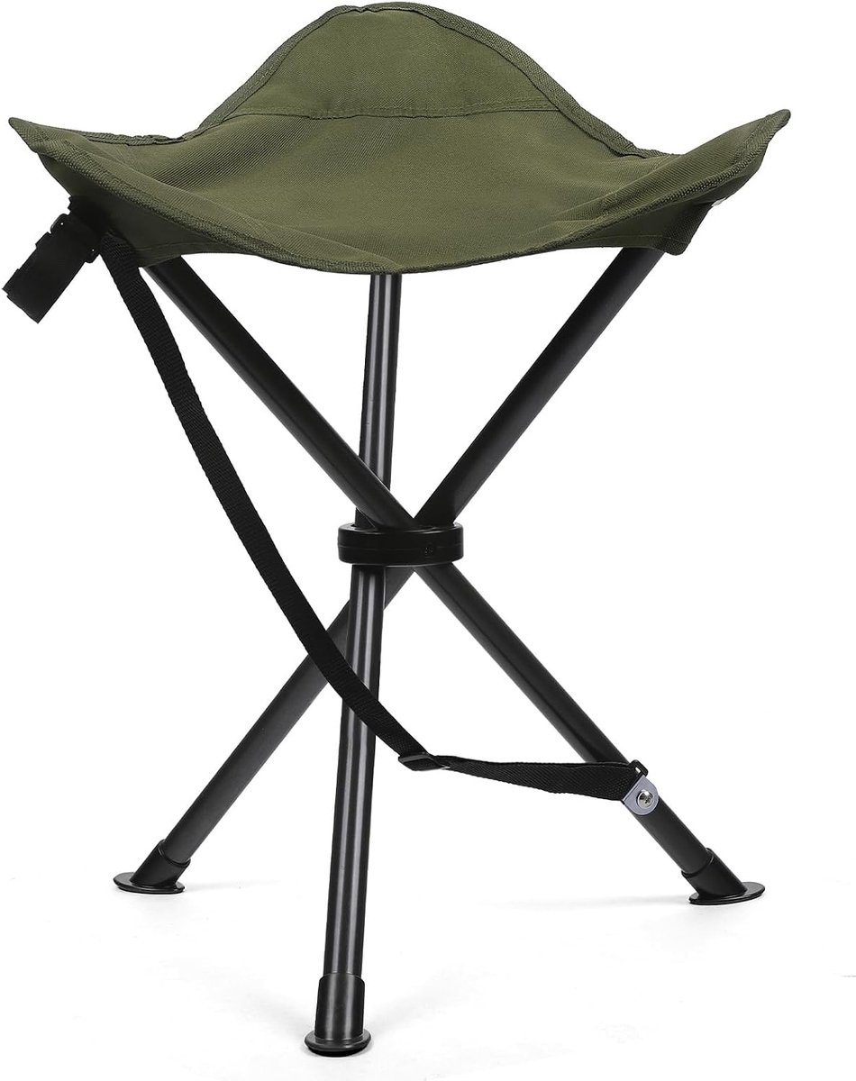 Opvouwbare Tripod Kruk 45 cm - Stevige Stalen Driepotige Stoel - Lichtgewicht en Draagbaar - ShopVlot