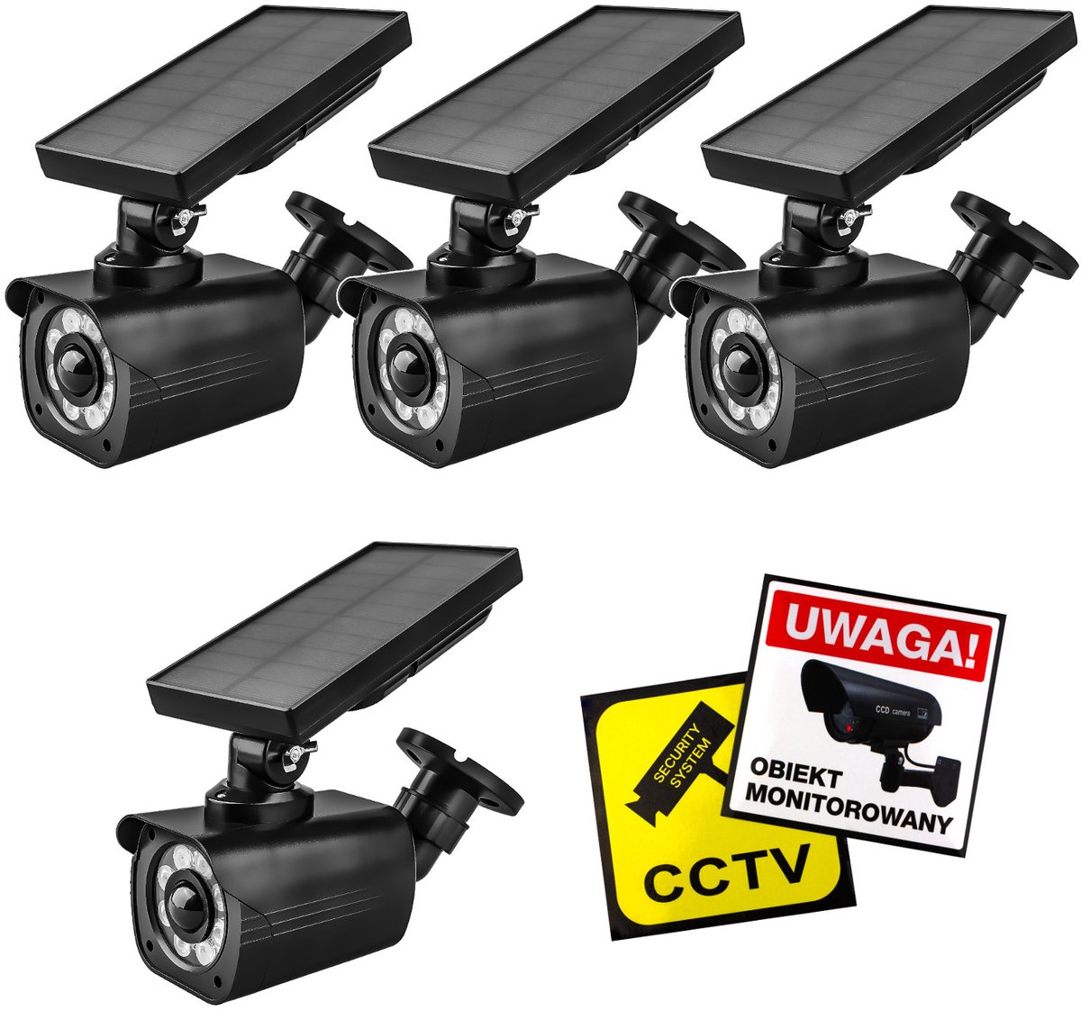 Dummy camera op Zonne-energie - SOL1800S/B - LED-knipperlicht - 4 stuks