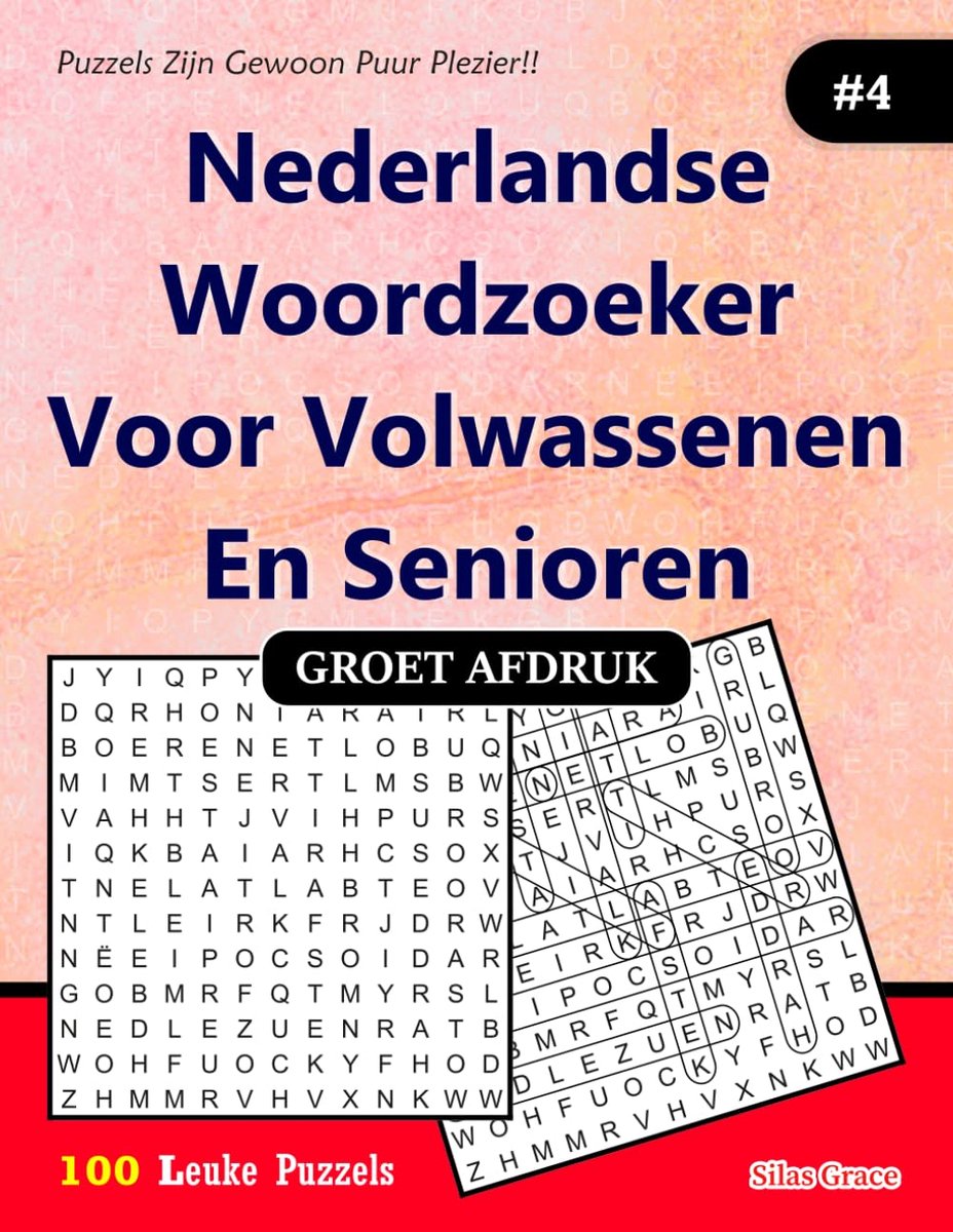 Woordzoeker voor volwassenen - 100 puzzels met oplossingen - Vermakelijk en uitdagend - Ideaal voor ontspanning - ShopVlot