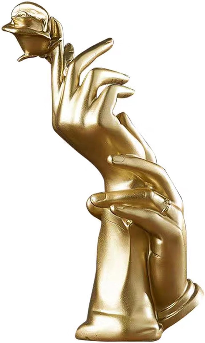 Abstracte beeldjes - Zwarte en gouden resin - Unieke decoratie - Perfect voor kantoor - ShopVlot