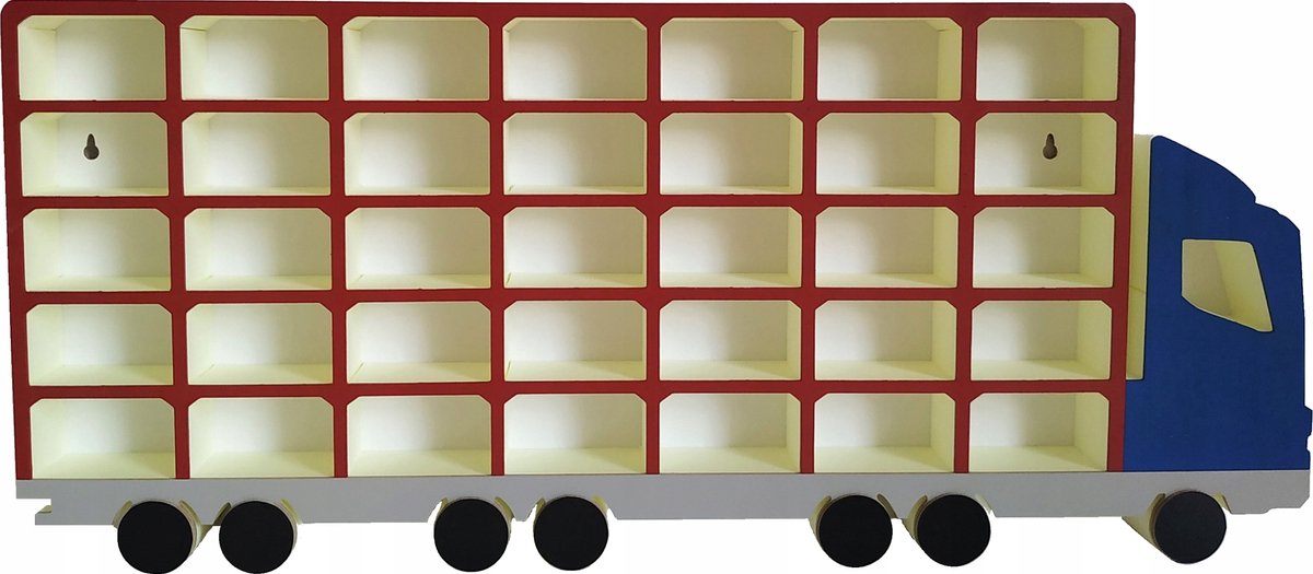 Houten Speelgoedauto Display Rek voor 35 Auto's, 5cm Diep