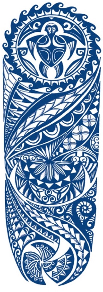 Tijdelijke sleeve tattoo maori tribal spiritueel 2 weken