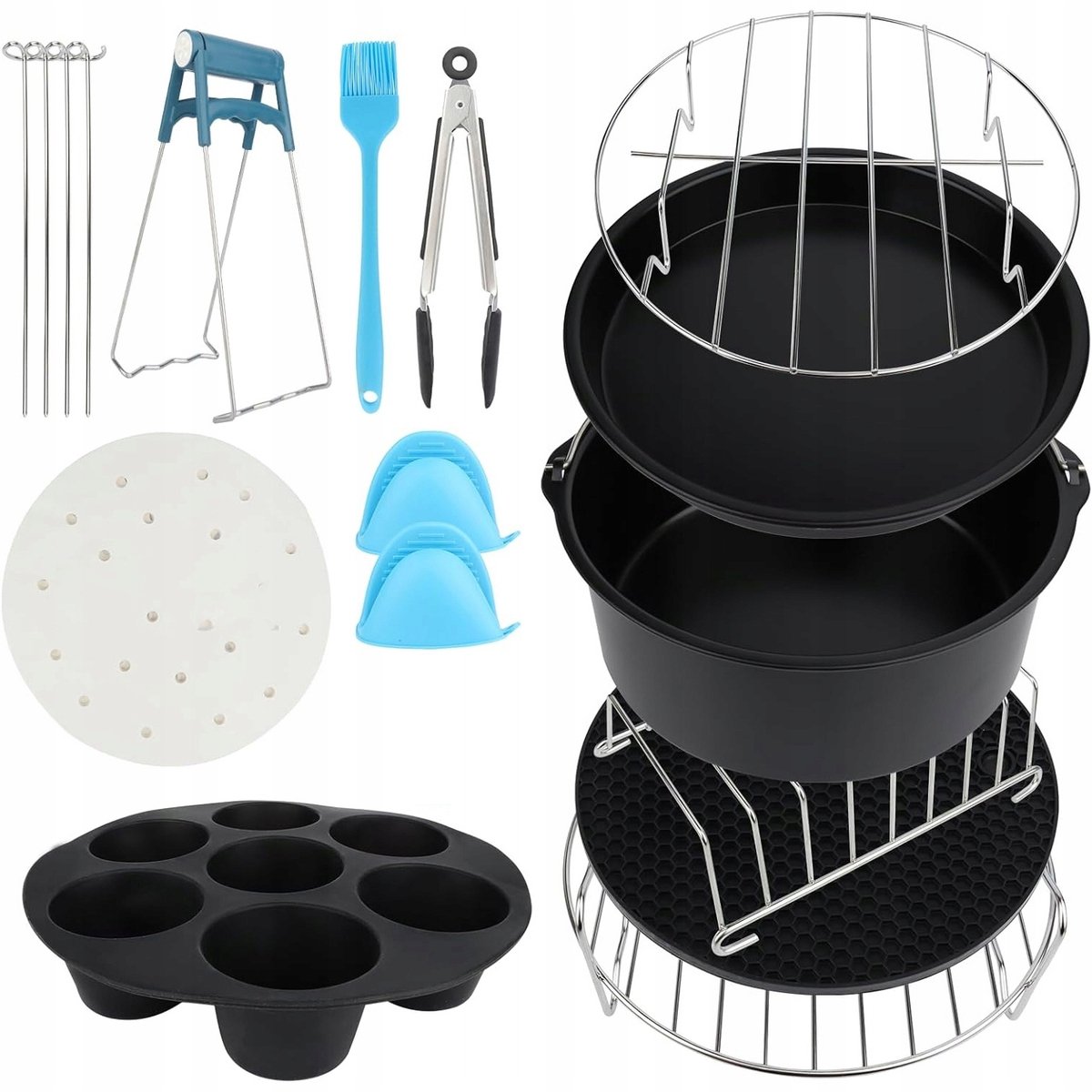 13-delige Airfryer Accessoireset - 7 Inch