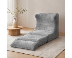 COVREO Zitzak 90x118x86 cm grijs, schuim met rugleuning als loungestoel