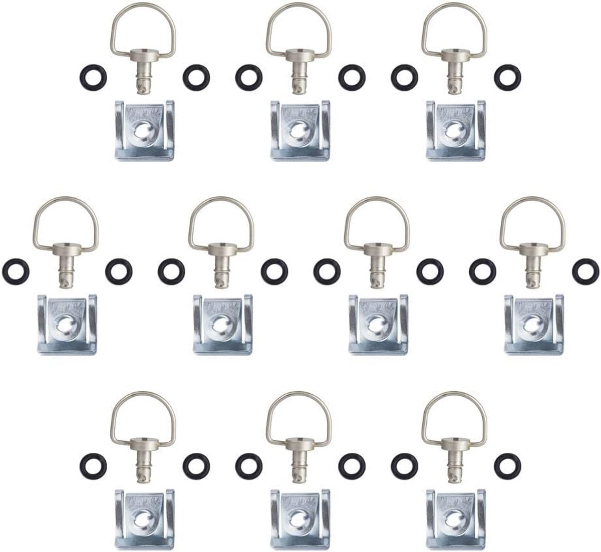 10 stuks 1/4 draai snelsluiting motorfiets bevestigingsmiddelen D-stroomlijnkappen 17 mm (mat zilver)