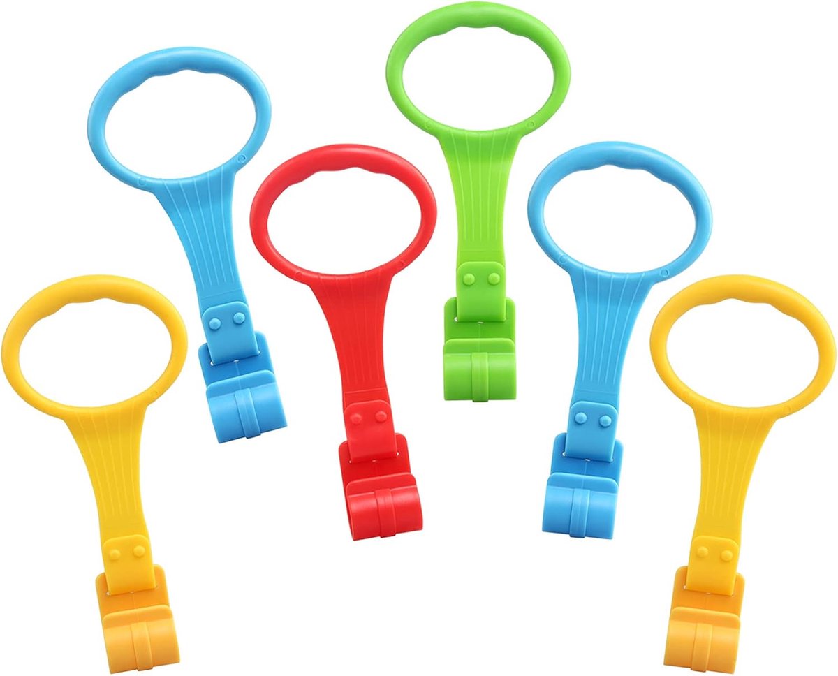 6 stuks ringen voor babybedden, bevestigingsringen voor baby's, ringen babyhandringen, afneembare handringen voor beenoefeningen, opstaan, oefening in kinderbedden, reisbedden, kinderbedden