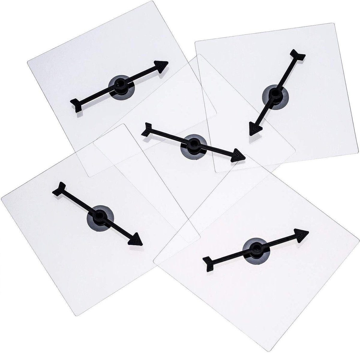 5 Pack Transparante Spinners voor Klaslokaal Clear Spinners Droog Wiskunde Spel met Roterende Pijl