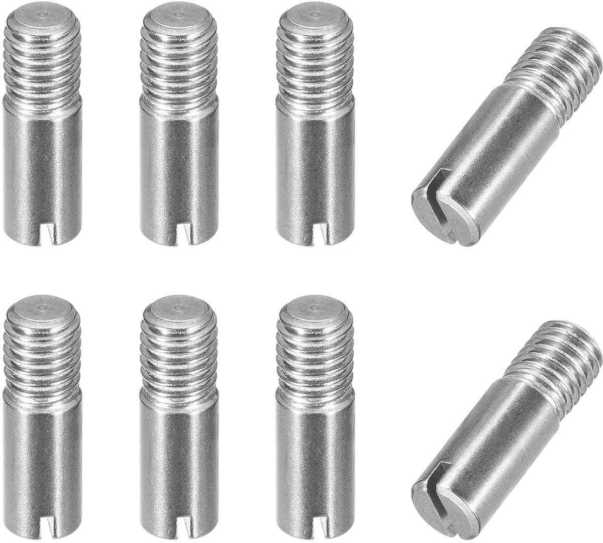 8 stuks M8 x 25 mm pluggen set sleuven, spanstift assortiment cilindrische pen van 304 roestvrij staal, schroefdraadpluggen voor meubels, kasten, vitrine, kledingkast