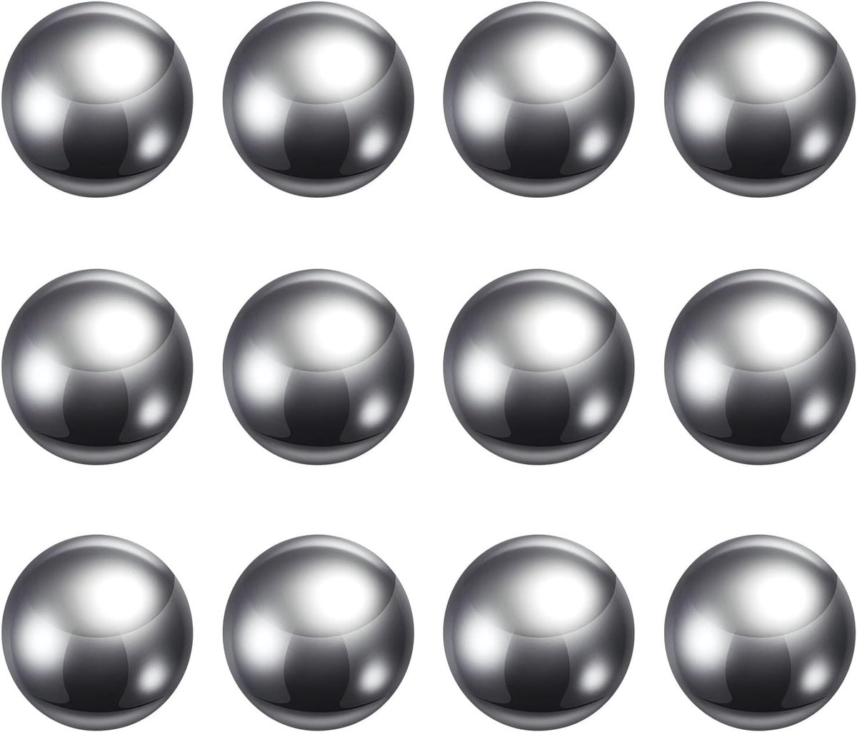 Sourcing map 12 stuks precisieballen 19 mm diameter G10 chroomstalen kogels voor lagers, zilver