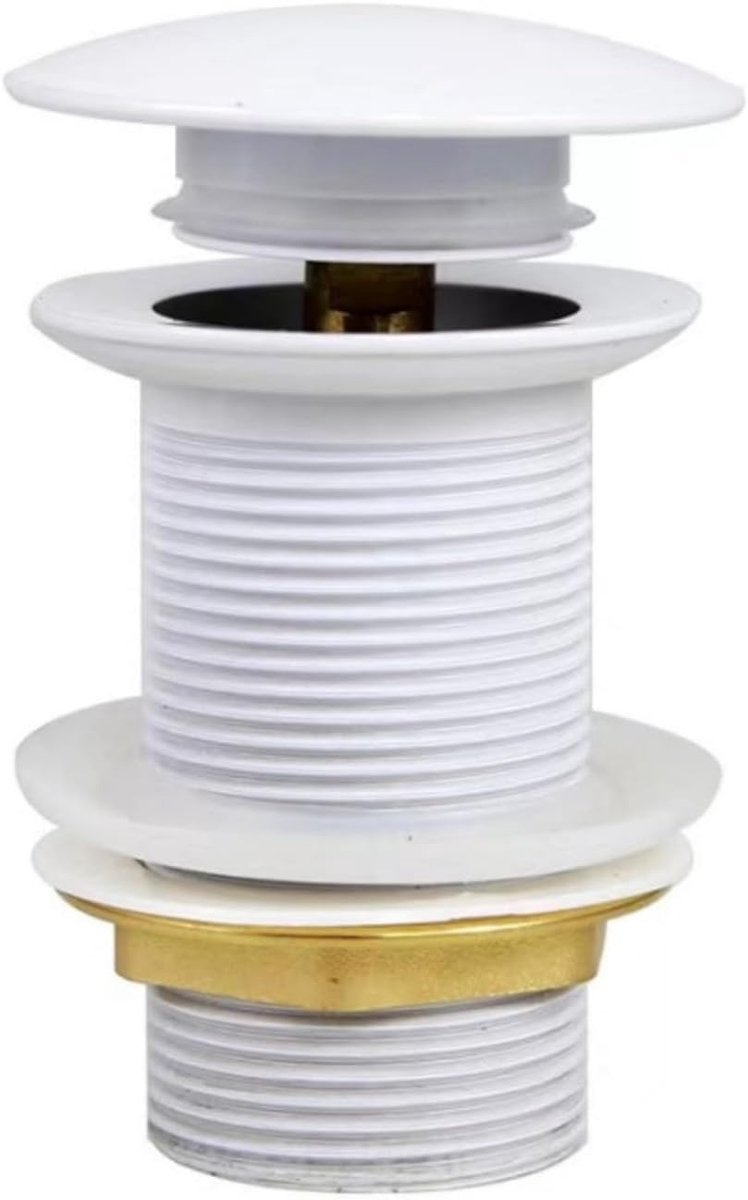 Eviso LuxAqua Premium Click-Clack Afvoerplug voor Wastafels Zonder Overloop - Duurzaam Massief Messing G 1 1/4" - Universele Push-Open Wastafelplug - 78mm Hoogte - Lekvrij & Eenvoudige Montage