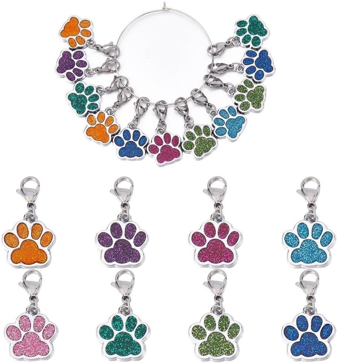 Steekmarkeerders met sluiting, breitoebehoren, voor maken van sieraden, cadeautoebehoren, 12-30 sets
