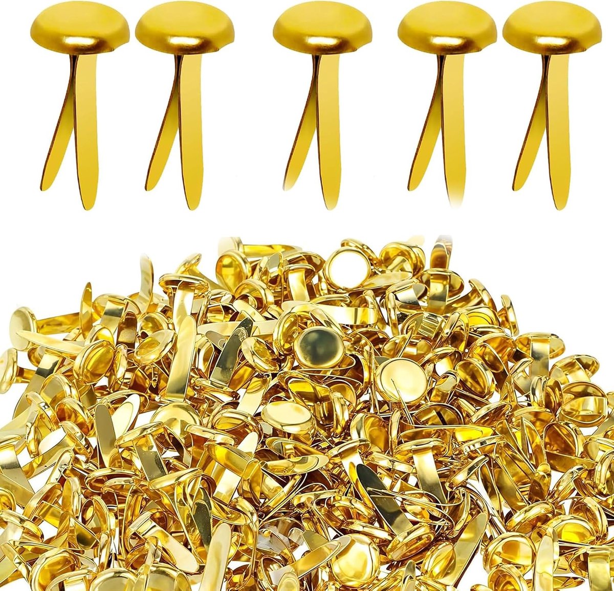 Mini-brads 100 stuks - ronde kop - goud - ideaal voor ambachten en projecten - SnelShoppen