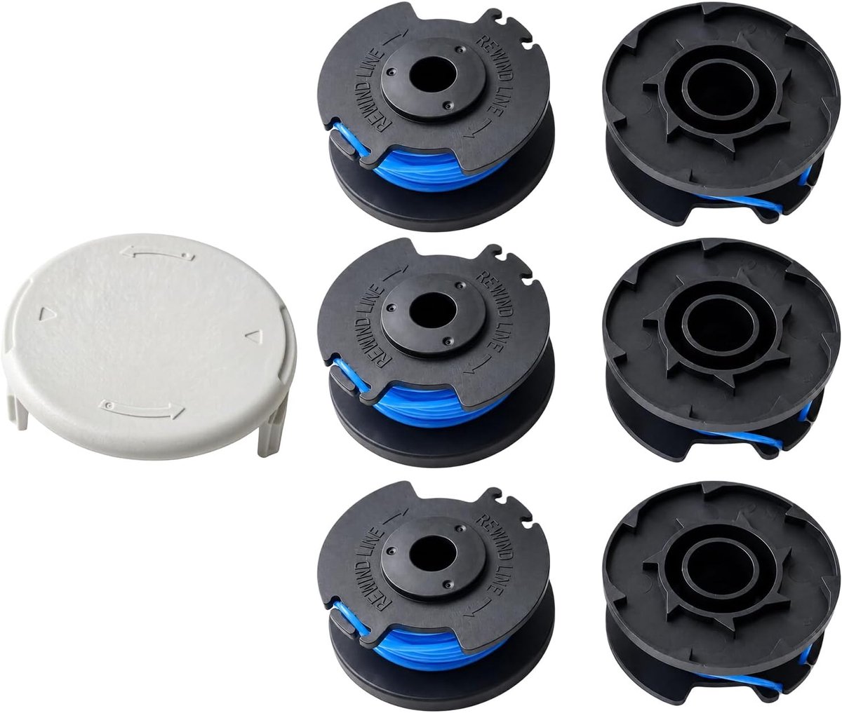 Vervangende grastrimmerspoel 6 stuks - Ø 1,65 mm - met dop - ideaal voor nauwkeurig trimmen - SnelShoppen