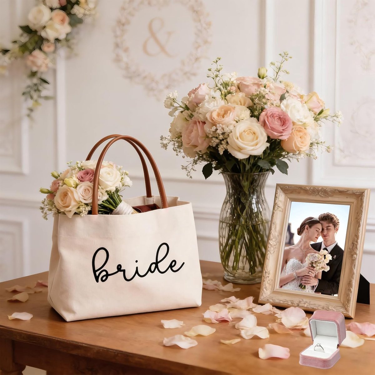 Bride tote bag - bruidstas - duurzaam materiaal - perfect voor de bruiloft - SnelShoppen