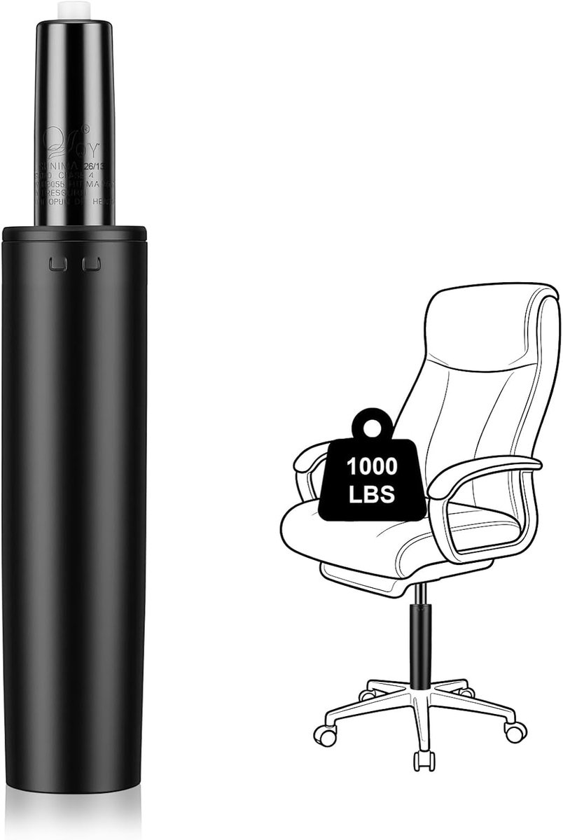 Gasveer bureaustoel 245-345 mm - roestvrij staal - klasse 4 - veilig tot 450 kg - SnelShoppen