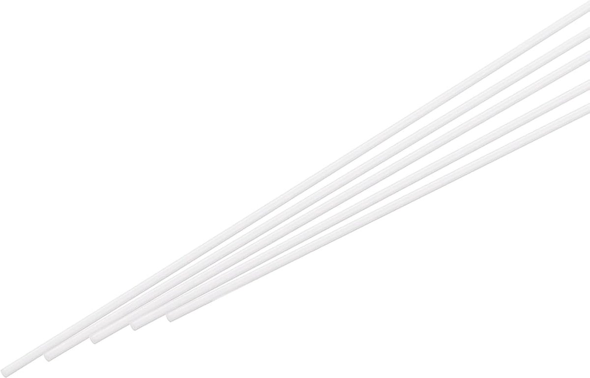ABS kunststof massieve ronde staaf 0,5 mm x 500 mm wit voor doe-het-zelf modelmateriaal, architectonische modelproductie, doe-het-zelf zandtafel, pak van 5 stuks
