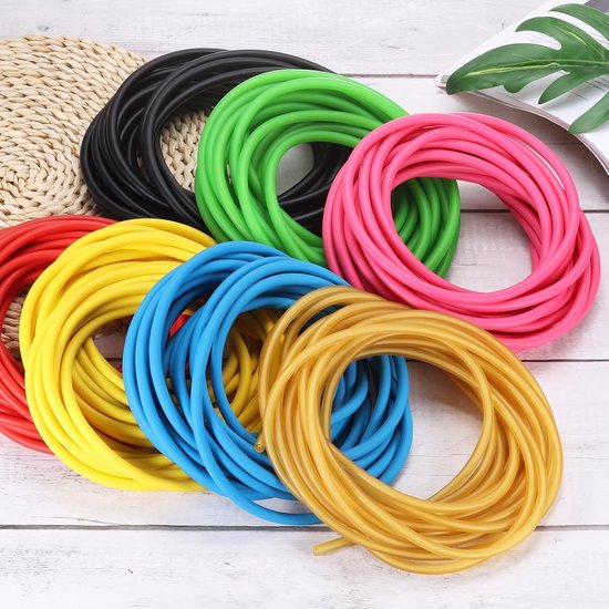 26 Ft (8M) Rubberen Buis, 1/16"(1,8mm) ID x 3/16"(4,5mm) OD Katapult Rubber Banden Rubberen Buis voor Oefening, Stretching, Huisslang, Primaire Kleur — afbeelding 2