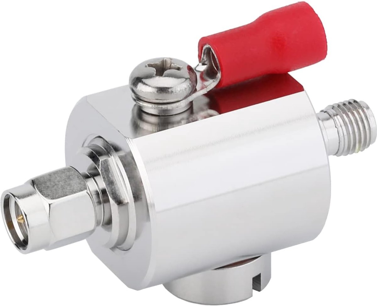 Lightning Arrestor Coax Cellular & GPS SMA Coax Surge Protector SMA Male to SMA Female 0-6GHz 50Ohm (6G Lightning Arrestor Male to Female)