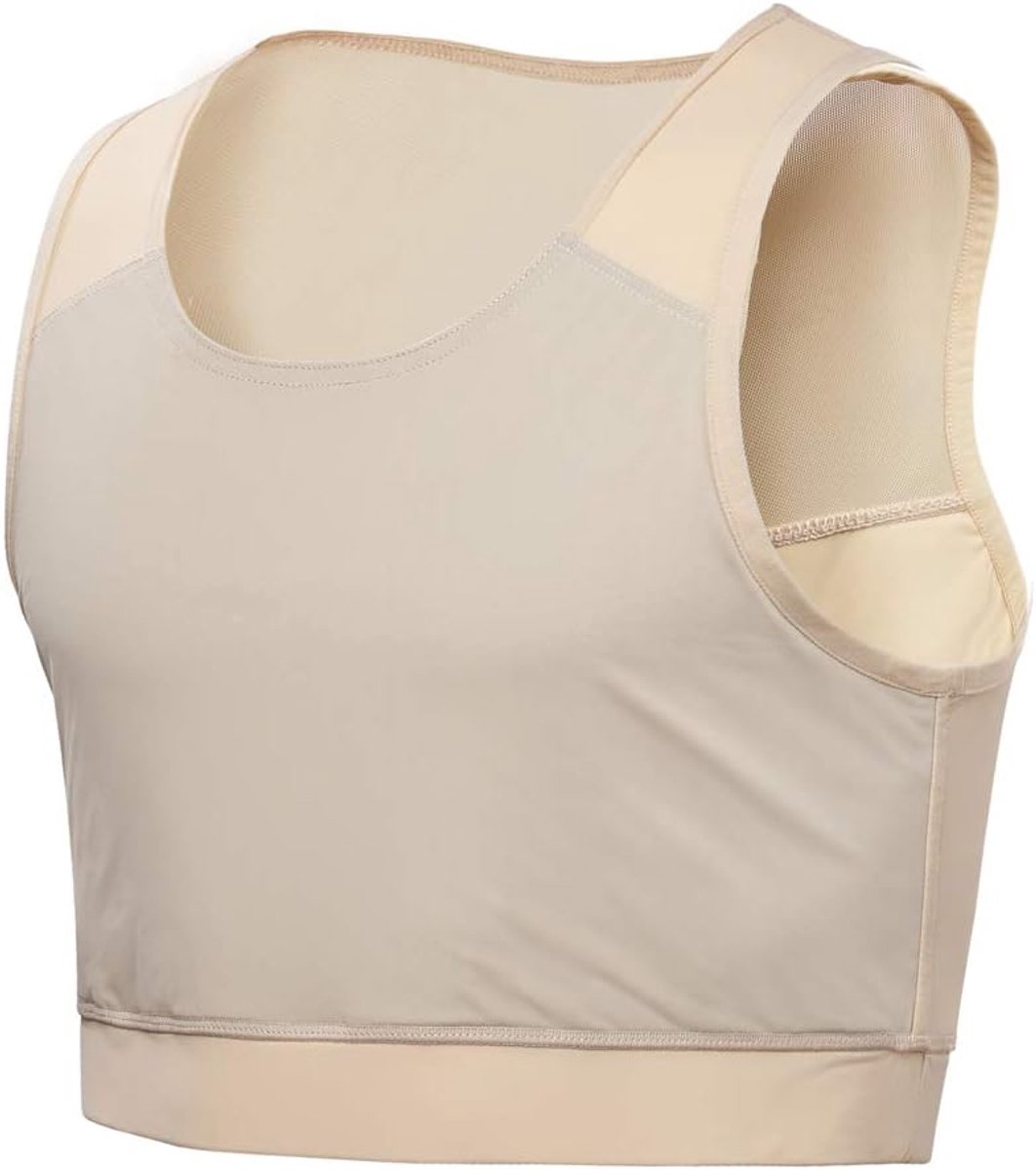 Borstband voor transgender borstband halve Ftm bindmiddel borst compressiebeha, zwart