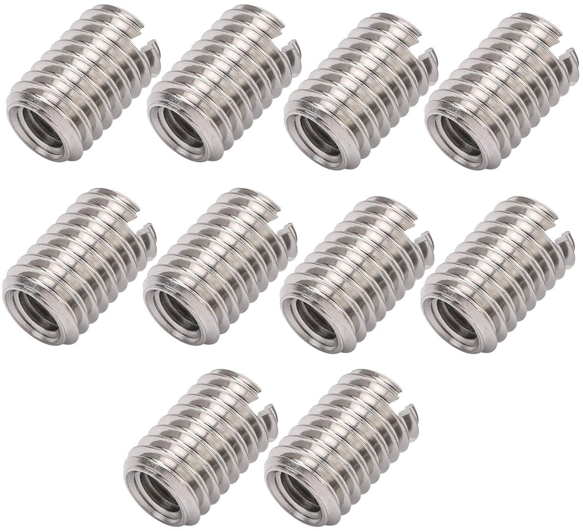Naar M5 Draadadapter, M5-inzetstuk Roestvrij, Schroefdraadinzetstukken, 10-delige Draadreparatiemoer Roestvrij Stalen Bevestigingsaccessoire M5 X 0,8 Mm M8 X 1,25 Mm 12 Mm