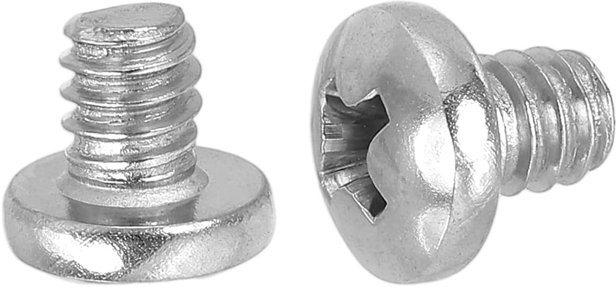 Ronde kopschroeven #10-24 X 5/16" 100 stuks 304 roestvrij staal voor meubelgrepen, ladegrepen, Phillips-rail, volledige schroefdraad, glanzend