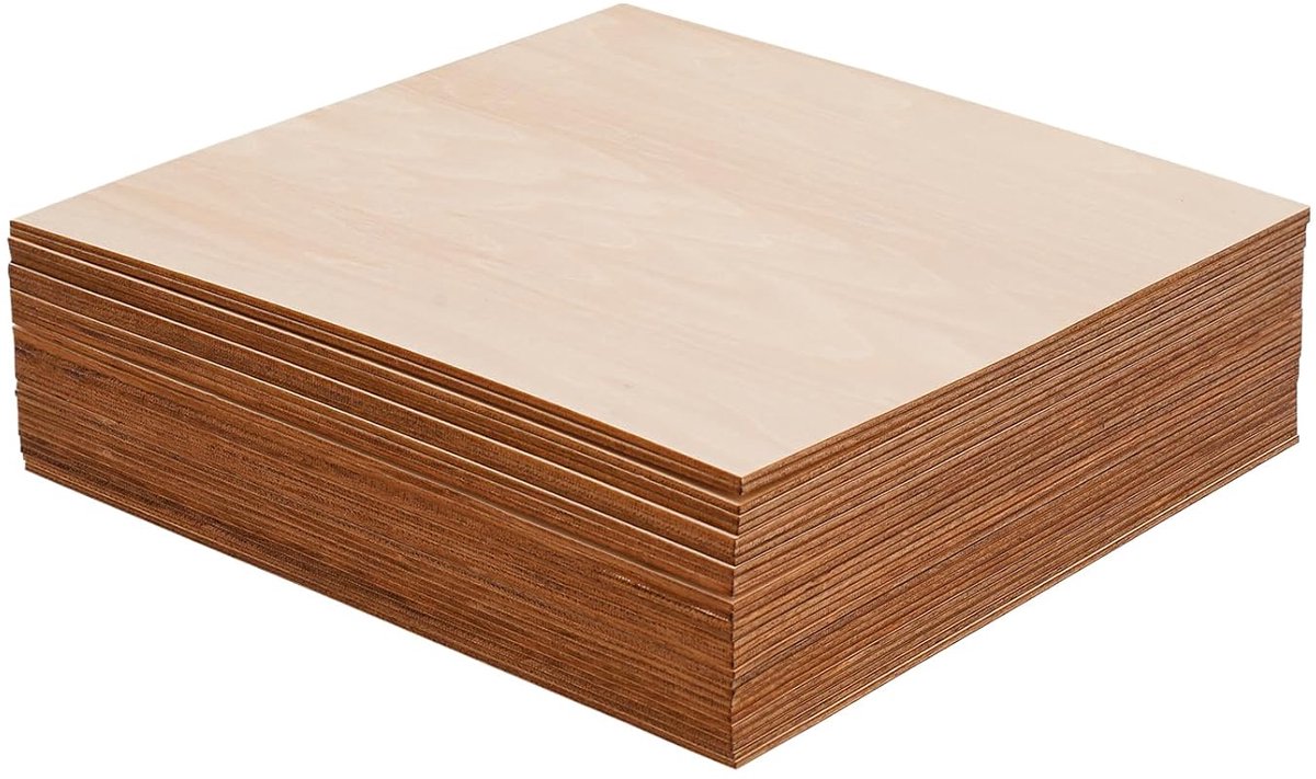 30 stuks Basswood multiplex bladeren, plank voor hout, doe-het-zelf woondecoratie, 300 mm x 300 mm x 3 mm, knutselhouten platen voor doe-het-zelf, handwerk, hobby, modelbouw, lasersnijden