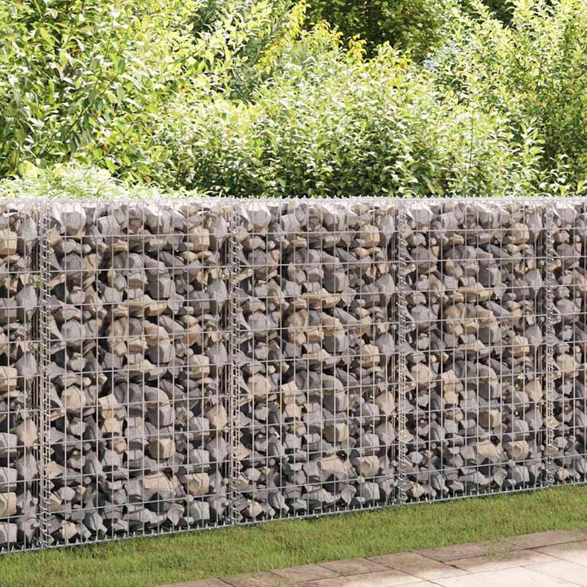 Schanskorven van draad, schanskorven van steen, schanskorven, gegalvaniseerde draadmand, 100 x 100 x 30 cm