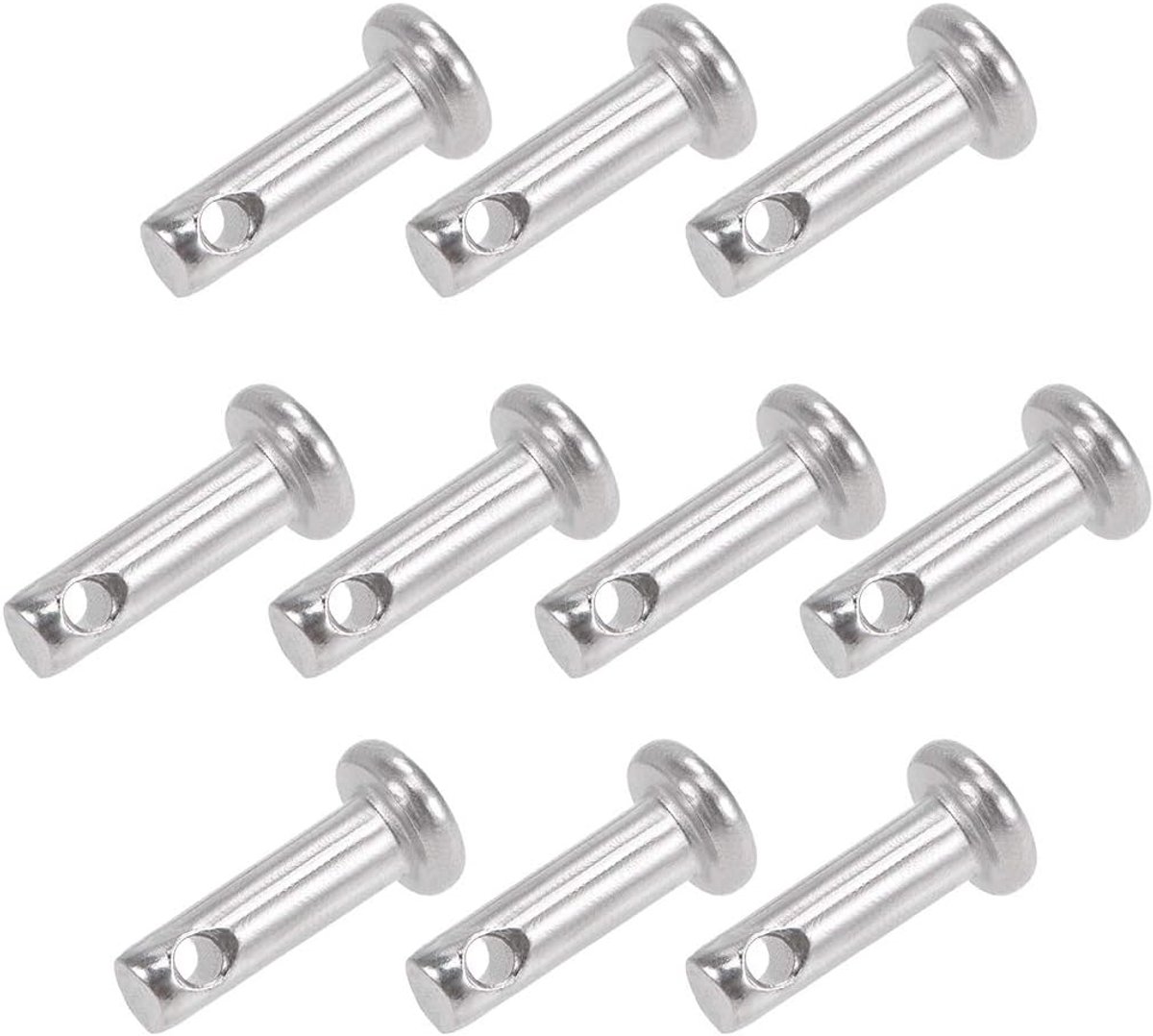 Sourcing map 10 stuks vorkbouten enkel gat platte kop 304 roestvrij staal link scharnierpen 3 mm x 10 mm
