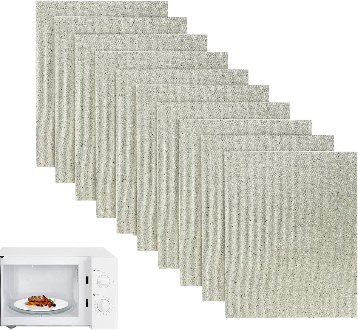 10 stuks mica-platen, magnetron, golfgeleiderafdekking, mica platen, 15 x 12 cm, vervangend reparatieaccessoire, micapschijf voor alle magnetrons