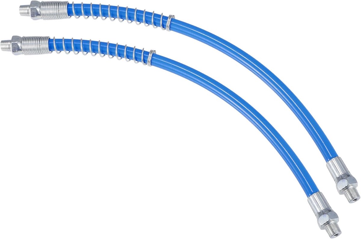 2 stuks 12 inch universele 1/8 inch NPT vetspuit, flexibele slang - aanhanger, Flex vetpers, slangverlenging, antislip, metaal blauw
