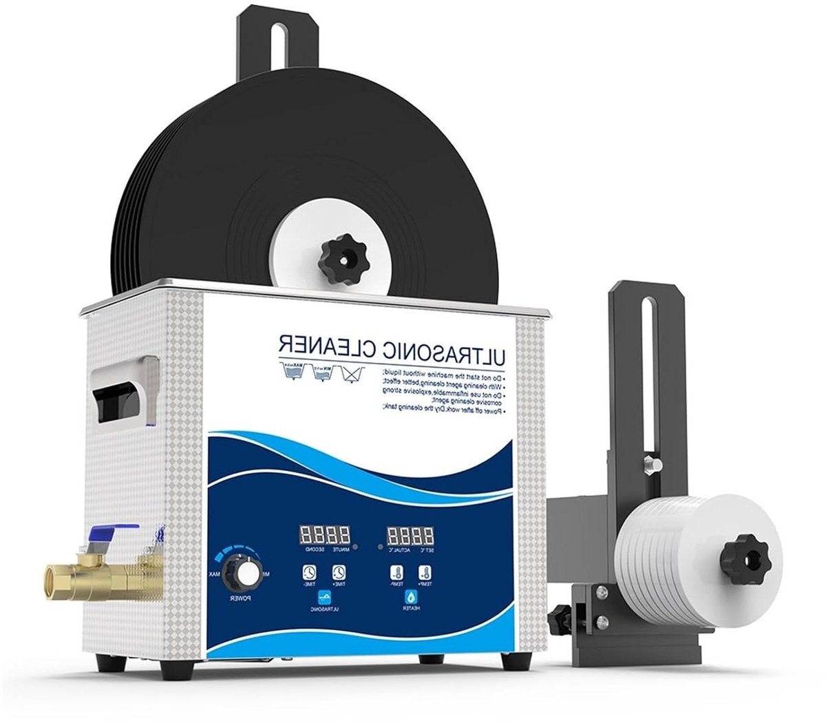 Ultrasone Reiniger - Reinigingsbad - Vinylplaten Schoonmaken - 6.5L Capaciteit - 180W Vermogen - Zilver