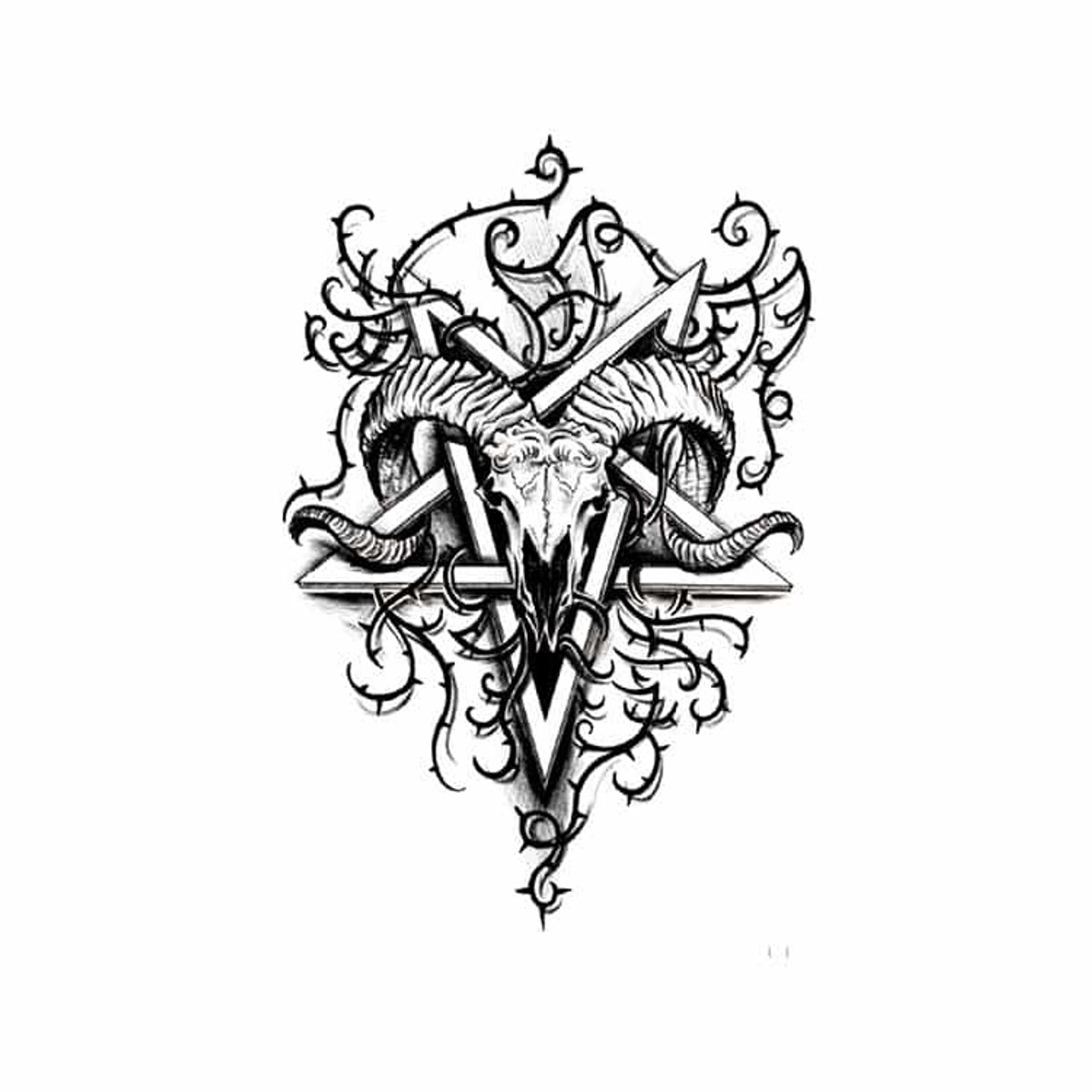 Tijdelijke tattoo skull thorned 3 dagen